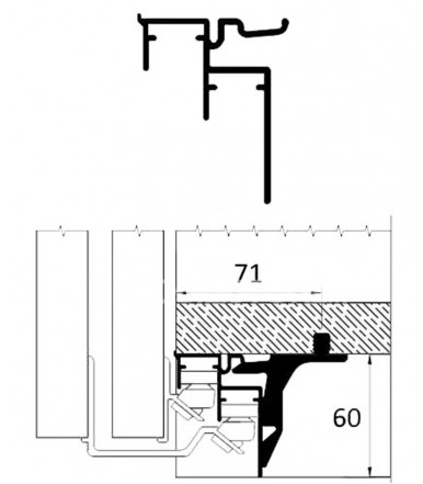 CaimiExport lower rail for sliding door