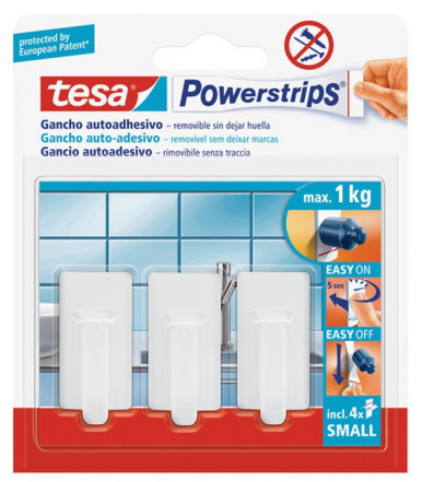 Tesa Powerstrips SMALL Crochets Classique blanc