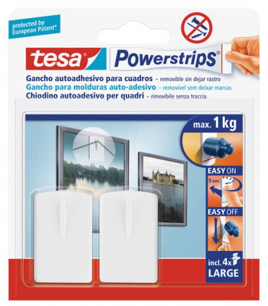 Tesa Powerstrips Der selbstklebende Bilder-Nagel Weiß