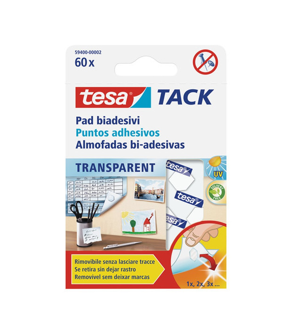 Tesa TACK double-sided self-adhesive pads transparent for attach a