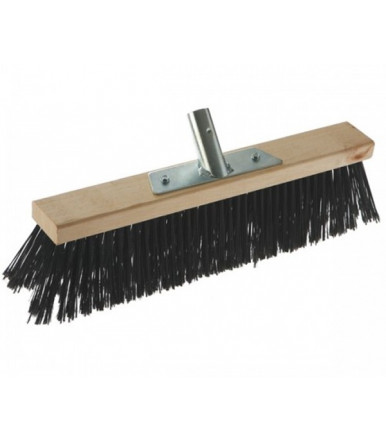 Outdoor industrial broom with wooden support, 80 cm without handle