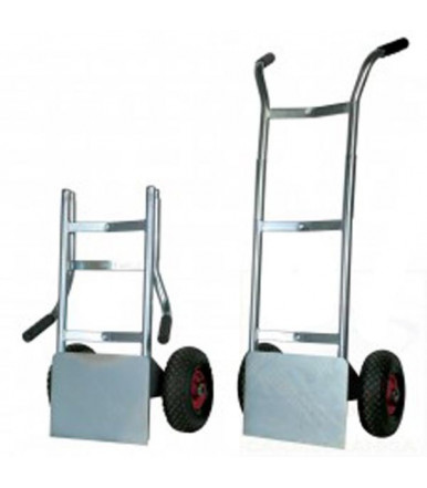 Carrello portabagagli portasacchi "LIGHT" con pedana ribaltabile 2 ruote pneumatiche nucleo nylon Ø mm 260  Art.009PL