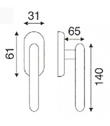 Manilla DK para ventana de acero inoxidable con roseta ovalada OLARIX