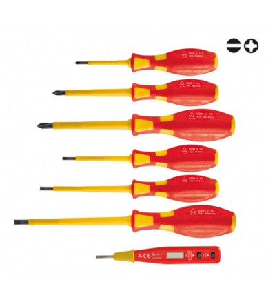 Valex Set 7 Insulated screwdrivers 1000V with voltage tester screwdriver Professional Line