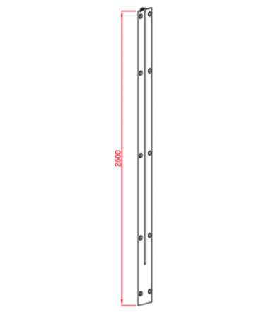 Coppia aste raddrizzanti 2500 mm per ante spessore max. 20 mm Art. 221/A/2B