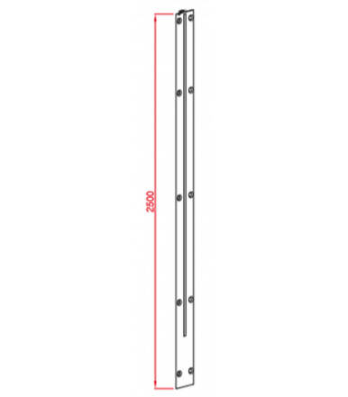 Barras enderezadoras 2500 mm para panel máx. 20 mm Art. 221/A/2B