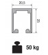 Koblenz 0200/100 Rail perforé et anodisé noir Mt 1