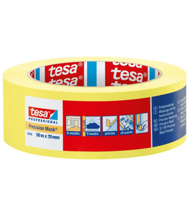 Tesa Precision Mask Sensitive Professional Ruban de masque pour des bords peints précis et lisses, 25 mm x 50 mt