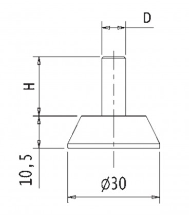Ventouse à long réglage réglable M8 pour table de meuble et pieds de  chaise, longueur de vis 1.8 cm, diamètre de 3,5 cm, 5pcs / paquet
