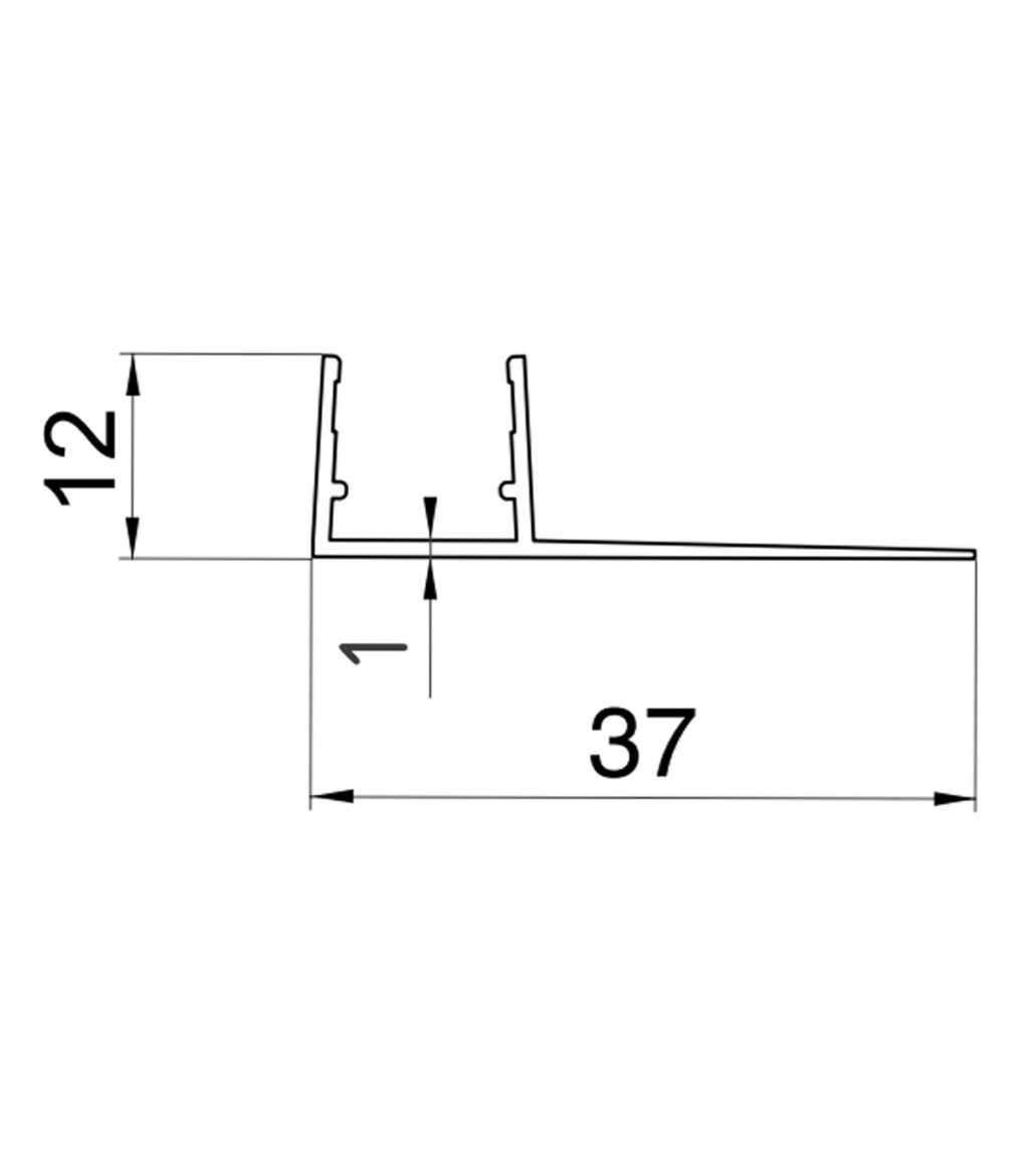 Profilo guarnizione deviatore per box doccia spessore vetro 8-10 mm,  lunghezza 2200 mm 8PT8-25