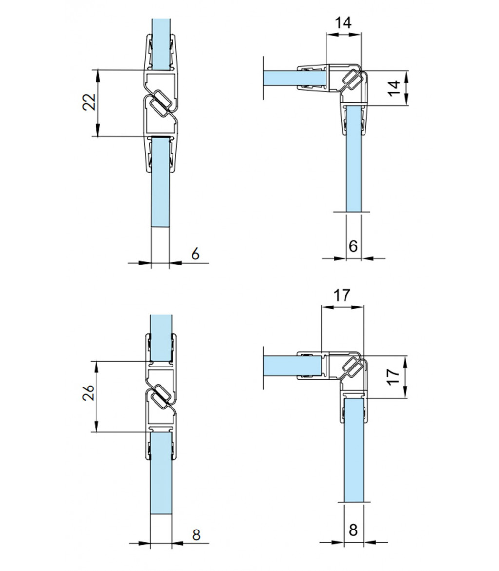Profilé magnétique pour joint de porte de douche en verre