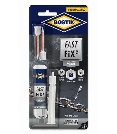 Bostik Fast Fix² Liquid Metal Adhésif de réparation à deux composants, remplisseuse