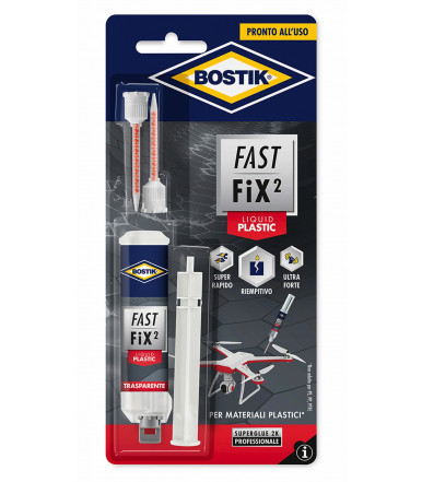 Bostik Fast Fix² Liquid Plastic Adhésif de réparation à deux composants, remplisseuse