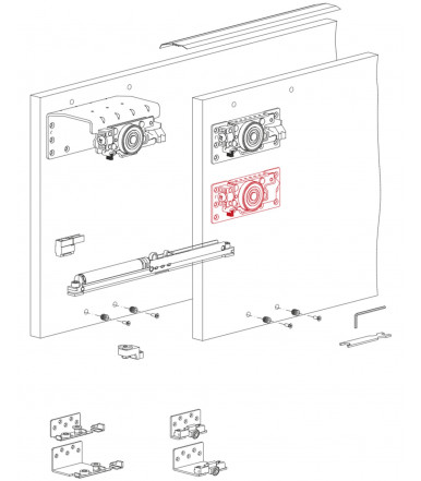 Terno Scorrevoli STAR 2A Kit Regulierbares Schiebetürsystem für Schränke mit 2 überlappenden Türen