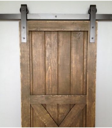 Kit per porta scorrevole esterno muro con binario 2 mt. in ferro rustico
