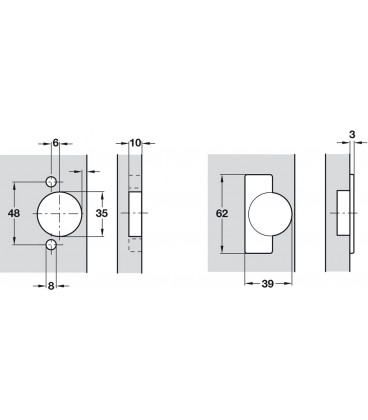 Bisagra para puerta elevable, para puertas rectas hasta 1,5 kg 356.35.815