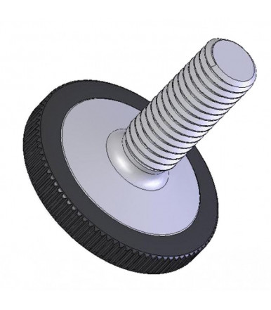 Mauri Adjustable iron foot, galvanized, 12 pcs, base Ø 28 mm with screw M8x22 mm