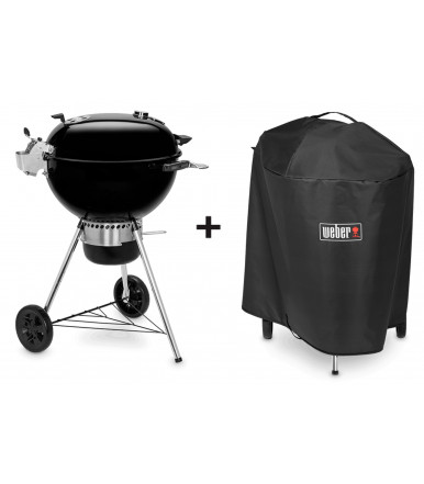 Kit Barbecue + custodia 7186 Weber Master-Touch GBS Premium E-5770 Ø 57 cm Nero con affumicatore