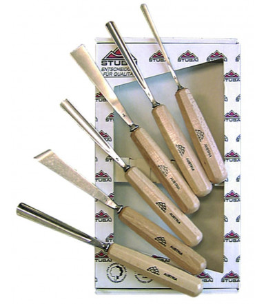 Stubai wood carving set 6 gouges with handle Series 5602