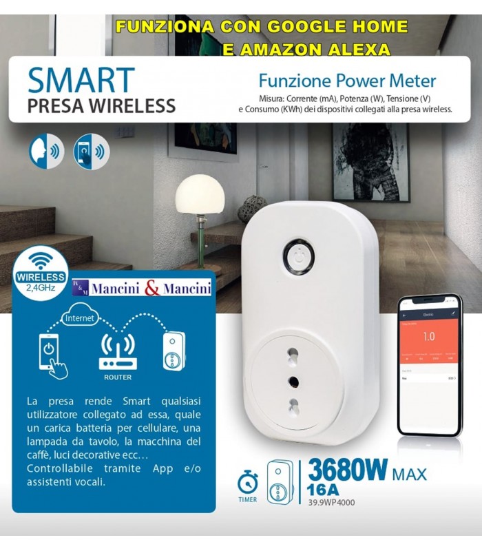 Life Wireless socket, Italian plug 10/16Ah, 2P+T SMART ...
