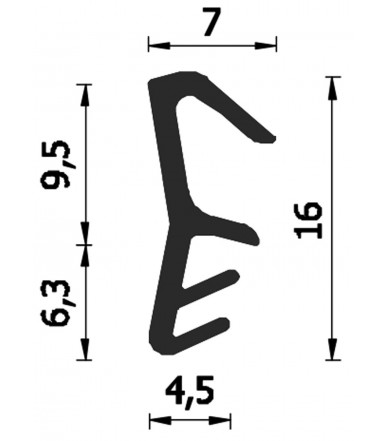 Guarnizione in PVC plastificato per porta battente in legno A100 al mt