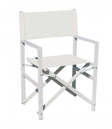 Chaise directeur pliante Ecrù Sea en aluminium blanc - Regista