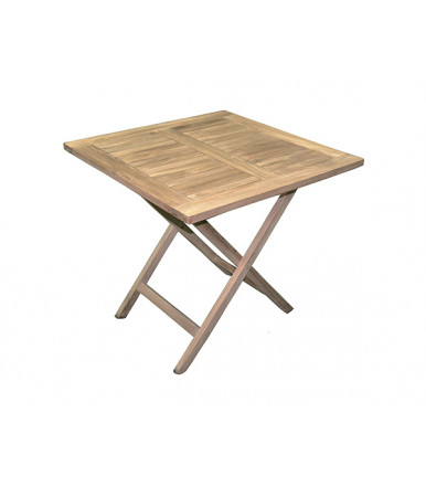 Mesa cuadrada Vulcano 80 × 80 cm plegable en madera de teca