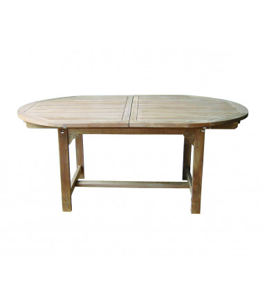 Table ovale Alicudi en bois de teck 180/240 × 120 cm extensible