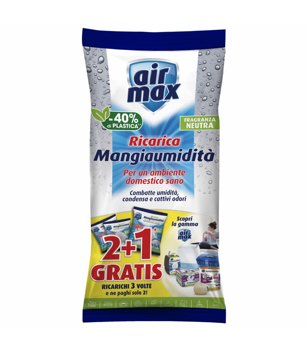 Air Max ® ricarica sali assorbenti 1,35 kg neutro per kit Assorbiumidità  ambiente