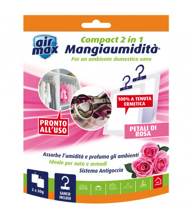 Air Max ® Compact 2 in 1 Hanging Moisture Eater pétales de rose 2x50g