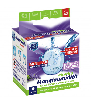 Feuchtigkeitsabsorbierender Magnet Tab 2 x 100g Air Max ® Feuchtigkeitsfresser, Lavendel Duft