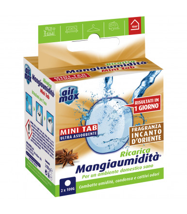 Lengüeta magnética absorbente de humedad 2 x 100g Air Max ® Moisture Eaters, fragancia Encantamiento de Oriente