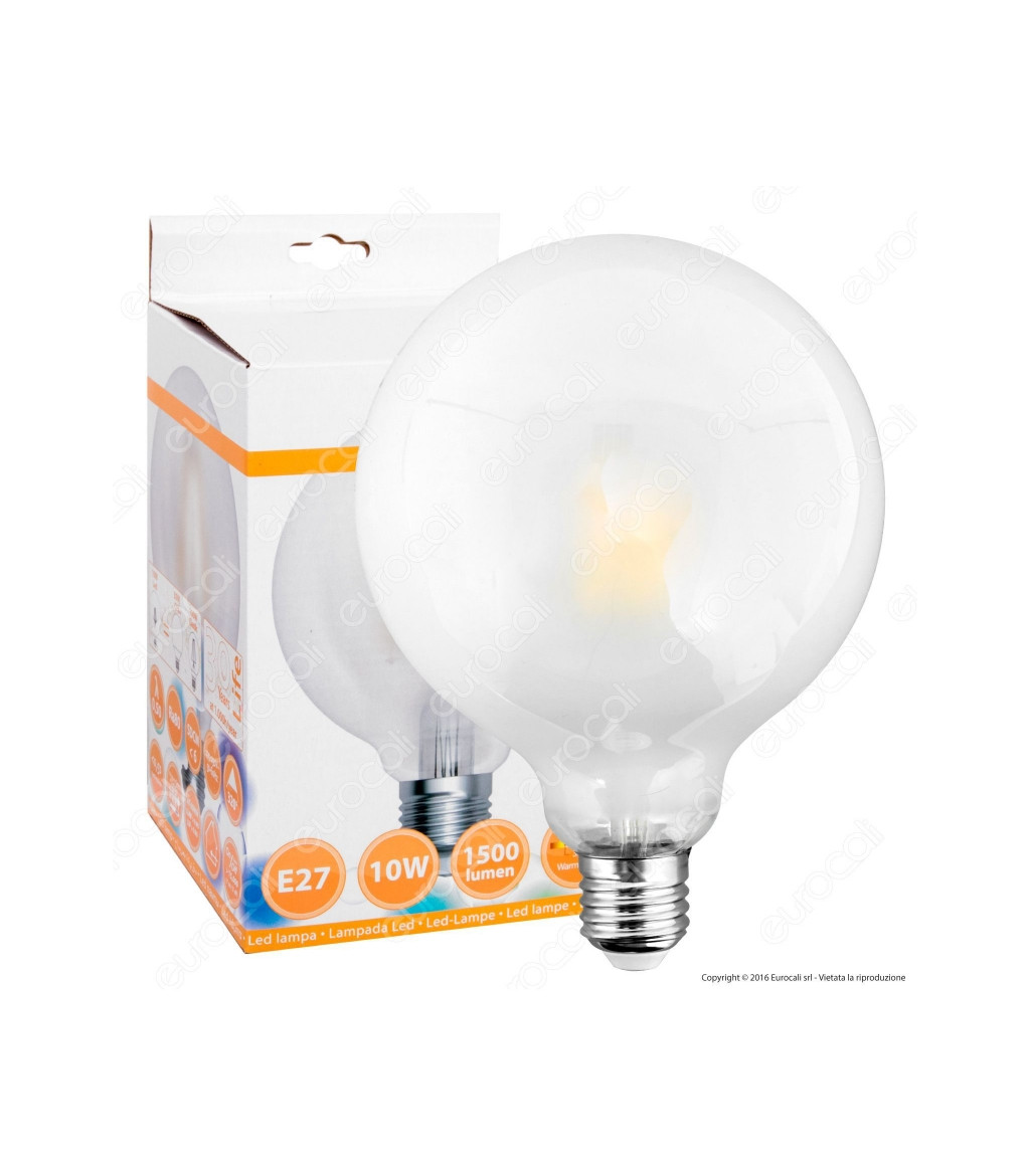 Lampadina globo satinata LED - 10W E27 4200K Serie Filamento Led
