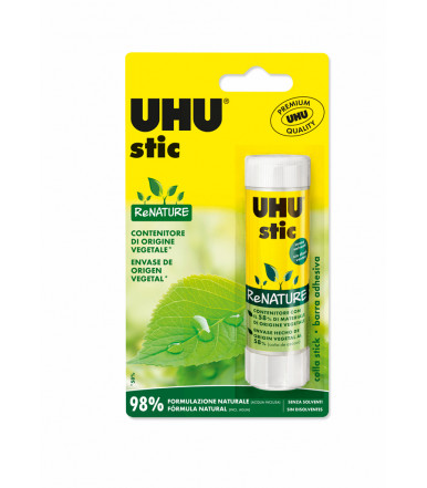 La barra de pegamento UHU Stic ReNature 40 g en un tubo