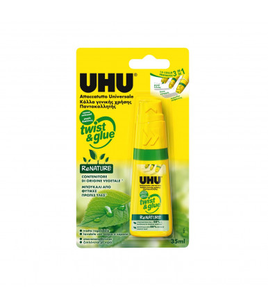 Adesivo UHU Attaccatutto Universale Twist&Glue ReNature 35ml