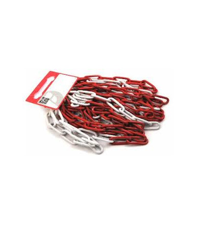 Catena in acciaio 2,5 mt da 5mm colore Bianco/Rosso