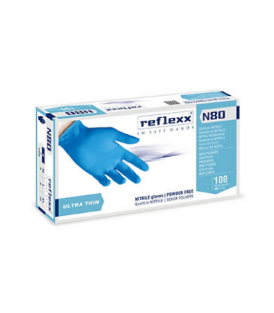 Gants en nitrile sans poudre Reflexx N80B gr. 3.0-pack de 100 pièces