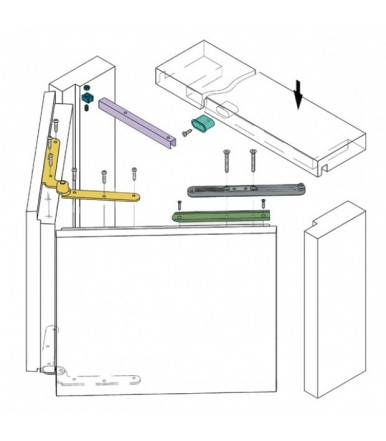 Kit sistema per porte pieghevoli a battente con binario portata 50 Kg