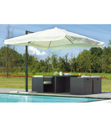 Parasol carré 3x3 mt avec mât latéral en aluminium