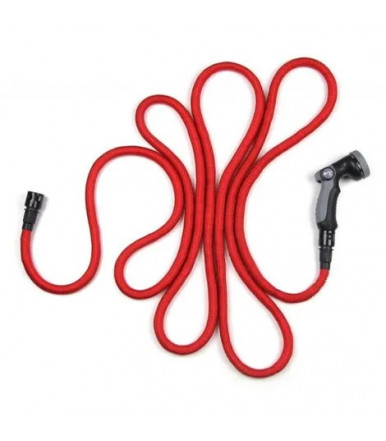 2 layers extensible garden hose, anti-knots anti-torsion 7,5-23 mt Red