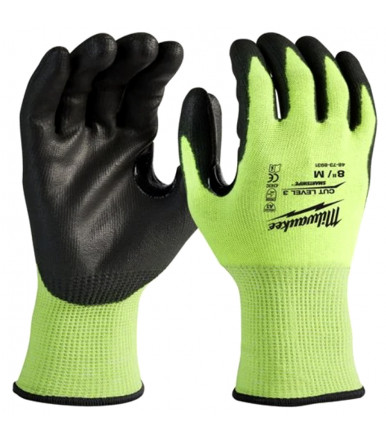 Gants anti coupure Haute visibilité Milwaukee CUT LEVEL 3/C