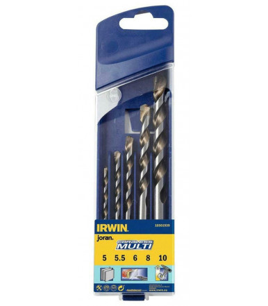 Set 5 cylindrical multipurpose drill bits CORDLESS MULTI Series Joran Irwin