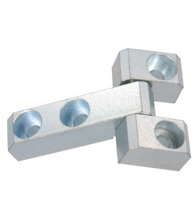 Screw-on 180 ° hinge 1039-U15 EMKA in galvanized steel, pin and washer in nickel-plated brass