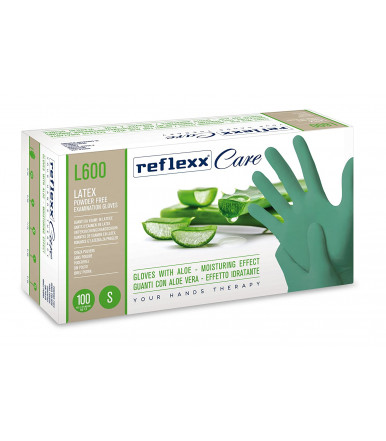 Disposable latex gloves without powder with aloe vera Reflexx L600 – gr.6,2