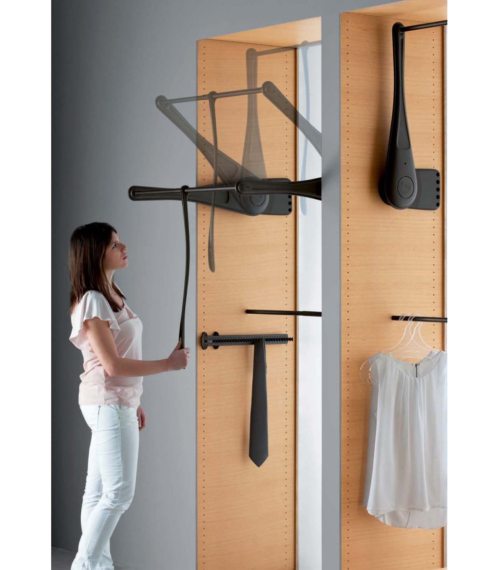 Perchero de Pared Extraíble para Armario Lift de Pared, 120° Barra de  Armario Abatible Perchero para Armario Barra Extensible para ropa, Anchura