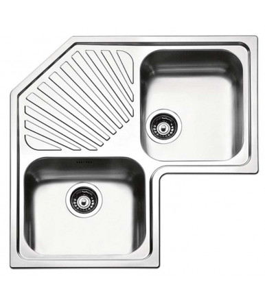 Angular Kitchen sink with 2 bowls stainless steel ROAN2IBC Apell