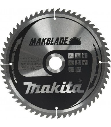 Makita blade B-32792 for wood 255, hole 30mm, 60 teeth