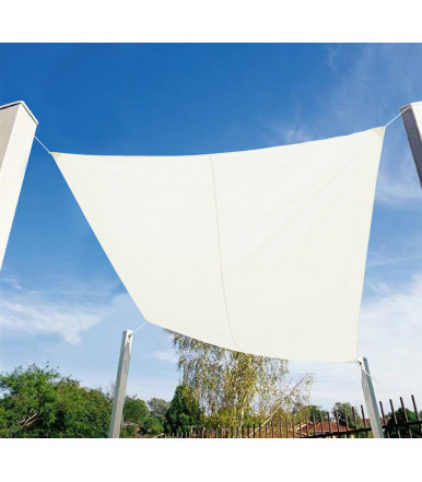 Voile carrée 3x3 mt écru pour salon de jardin