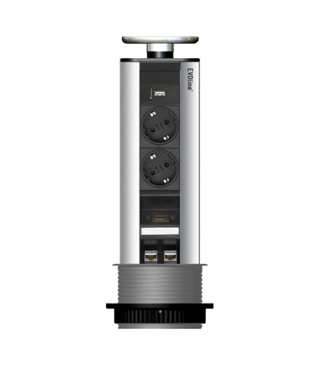 Regleta Vertical Torre, Regleta Enchufes 8 Tomas con 8 USB por 19,99€.