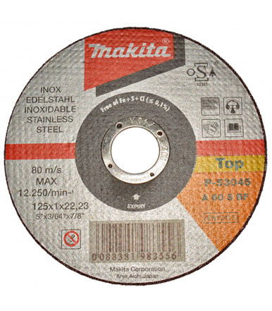 Disco de corte Ø 125 mm, espesor 1 mm P-53045 para acero inoxidable Makita